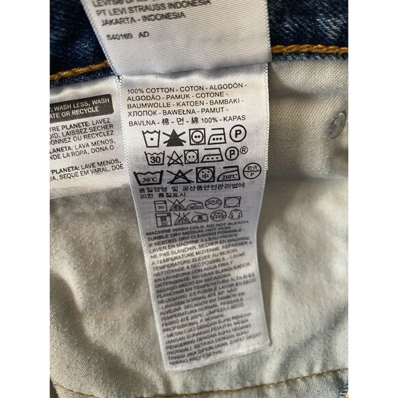 Levis 505 Jeans 40x31 Blue Straight Leg Distressing Denim Workwear Tag 40x32 * - Picture 10 of 16